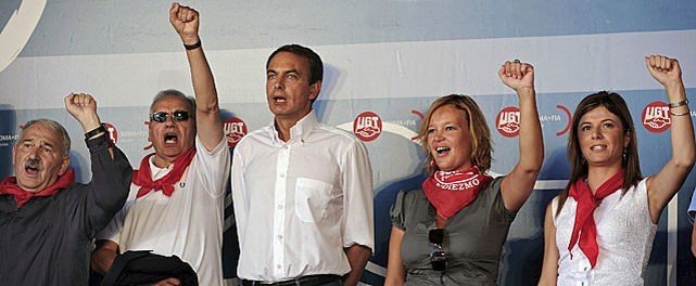 Zapatero, Guerra y Pajín en la fiesta de Rodiezmo.
