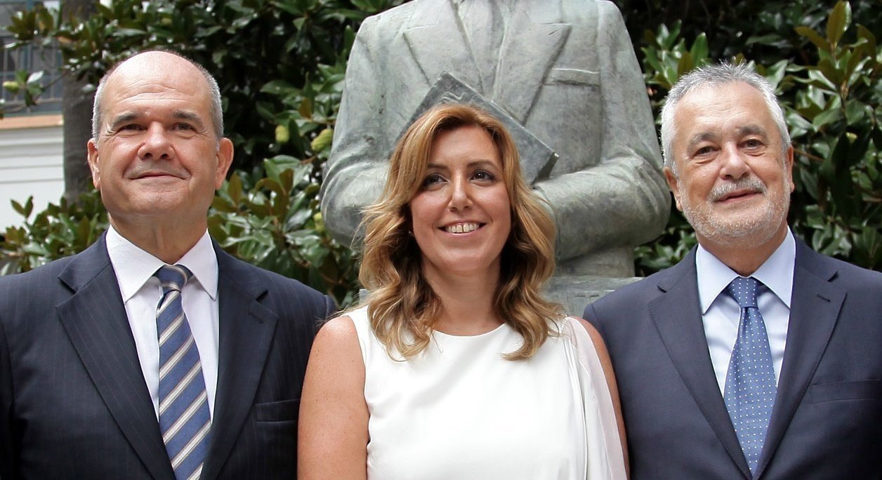 Manuel Chaves, Susana Díaz y José Antonio Griñán.