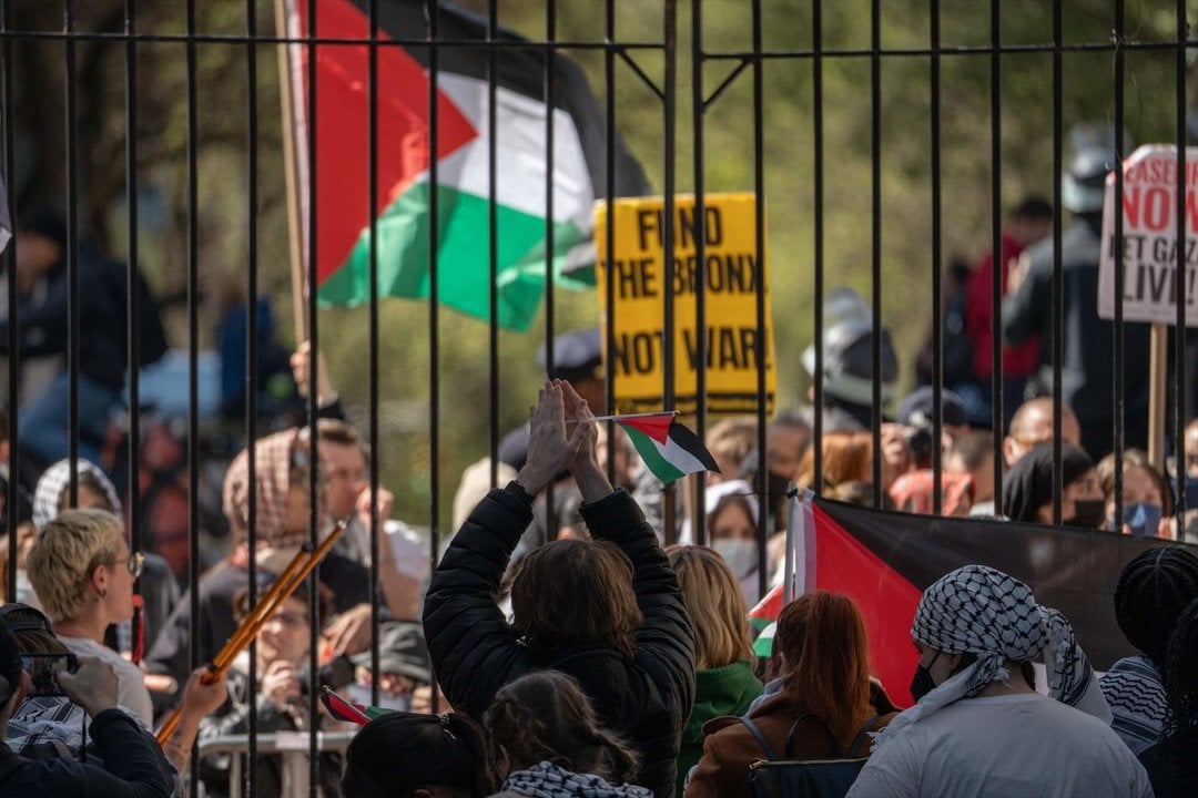 Manifestación a favor de Palestina en la Universidad de Columbia (Foto: Europa Press / Derek French)